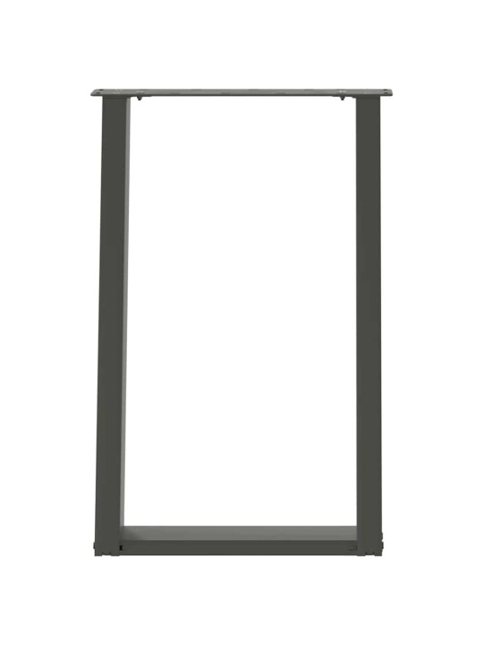 Nohy k jídelnímu stolu ve tvaru u 2 ks antracitové 50 x (72-73) cm ocelové