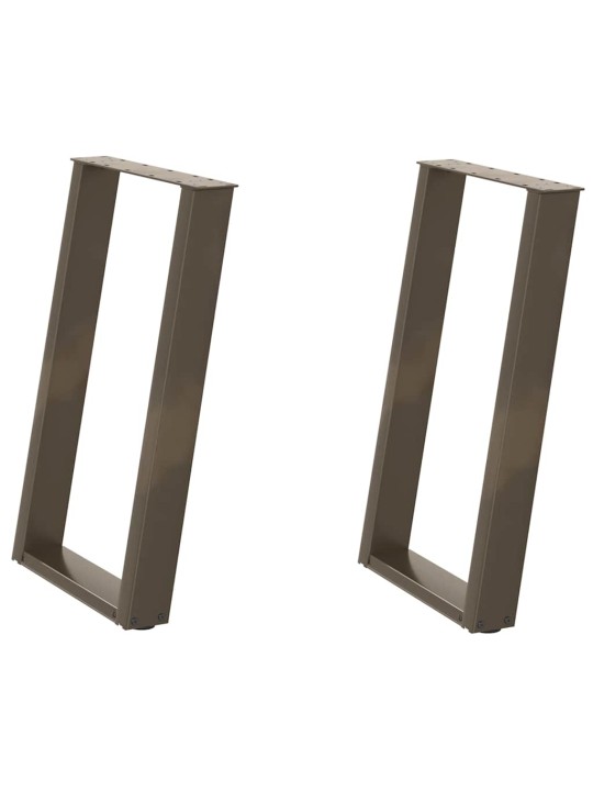 Nohy k jídelnímu stolu ve tvaru u, 2 ks, přírodní ocel, 50 x (72-73) cm, ocel