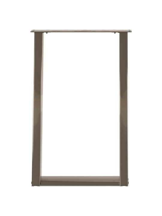 Nohy k jídelnímu stolu ve tvaru u, 2 ks, přírodní ocel, 50 x (72-73) cm, ocel