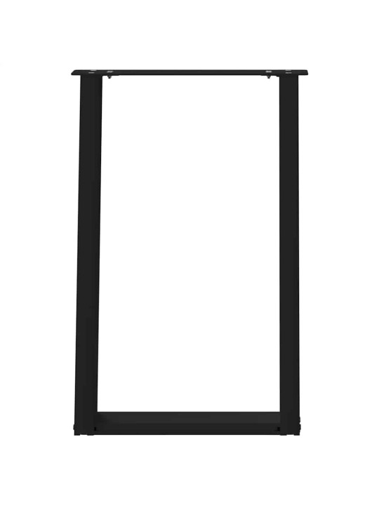 Nohy k jídelnímu stolu ve tvaru u, 2 ks, černé, 60 x (72-73) cm, ocel