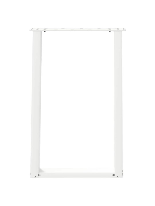 Nohy k jídelnímu stolu ve tvaru u, 2 ks, bílé, 60 x (72-73) cm, ocel