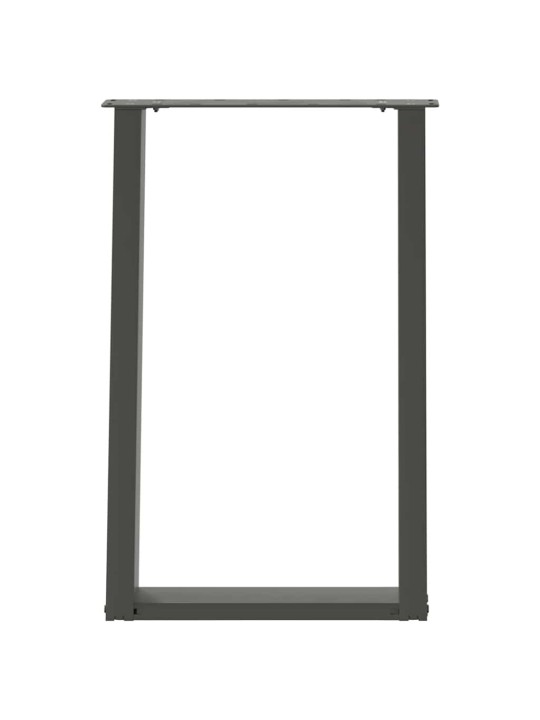 Nohy k jídelnímu stolu ve tvaru u 2 ks antracitové 60 x (72-73) cm ocelové