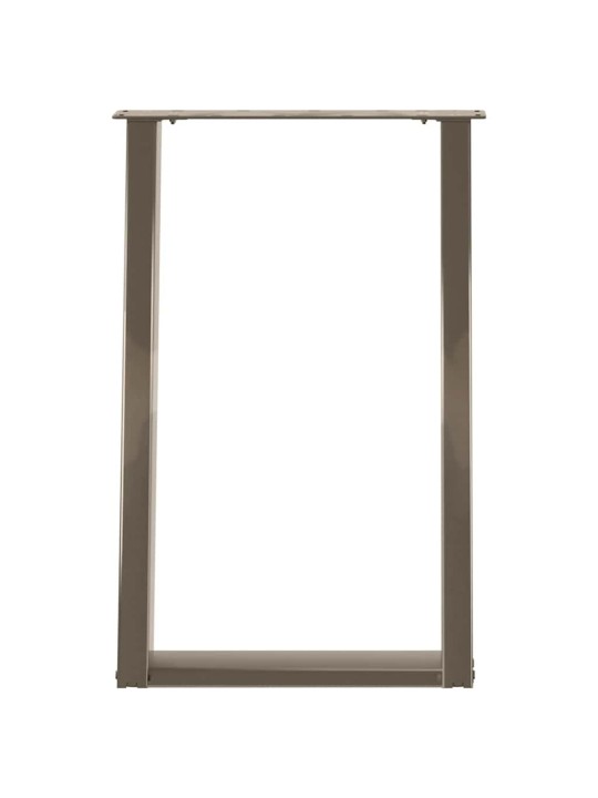 Nohy k jídelnímu stolu ve tvaru u, 2 ks, přírodní ocel, 60 x (72-73) cm, ocel