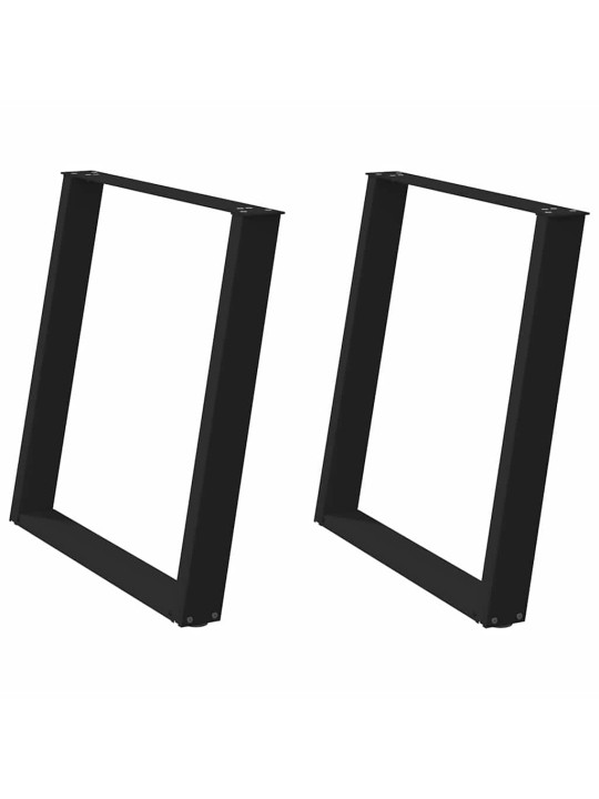 Nohy k jídelnímu stolu ve tvaru u, 2 ks, černé, 70 x (72-73) cm, ocel