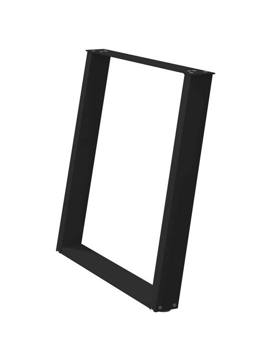 Nohy k jídelnímu stolu ve tvaru u, 2 ks, černé, 70 x (72-73) cm, ocel