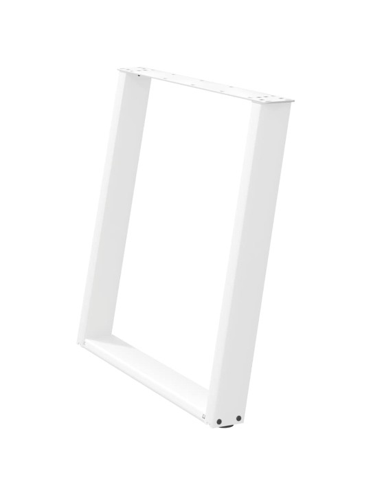 Nohy k jídelnímu stolu ve tvaru u, 2 ks, bílé, 70 x (72-73) cm, ocel