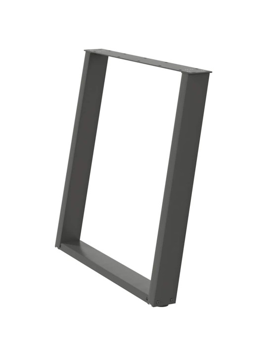 Nohy k jídelnímu stolu ve tvaru u, 2 ks, antracitové, 70 x (72-73) cm, ocel