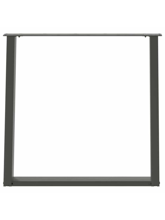 Nohy k jídelnímu stolu ve tvaru u, 2 ks, antracitové, 70 x (72-73) cm, ocel