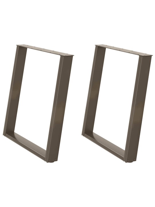Nohy k jídelnímu stolu ve tvaru u, 2 ks, přírodní ocel, 70 x (72-73) cm, ocel