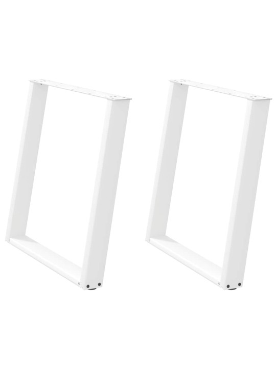 Nohy k jídelnímu stolu ve tvaru u, 2 ks, bílé, 80 x (72-73) cm, ocel
