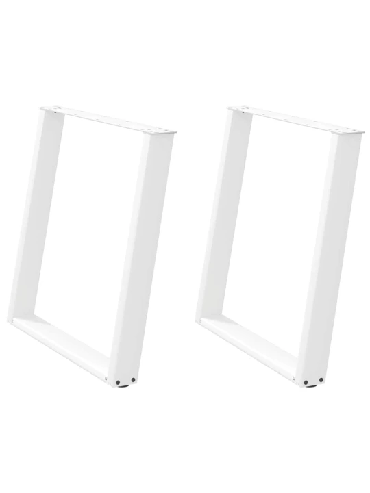 Nohy k jídelnímu stolu ve tvaru u, 2 ks, bílé, 80 x (72-73) cm, ocel