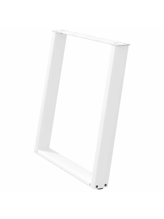 Nohy k jídelnímu stolu ve tvaru u, 2 ks, bílé, 80 x (72-73) cm, ocel