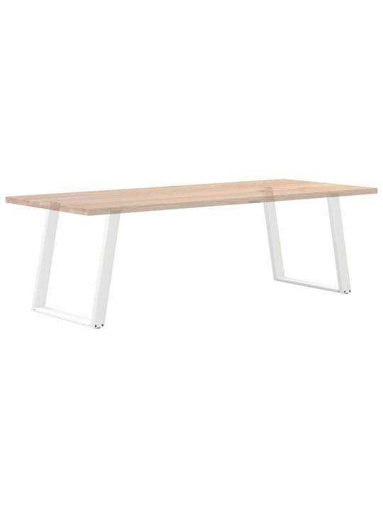 Nohy k jídelnímu stolu ve tvaru u, 2 ks, bílé, 80 x (72-73) cm, ocel