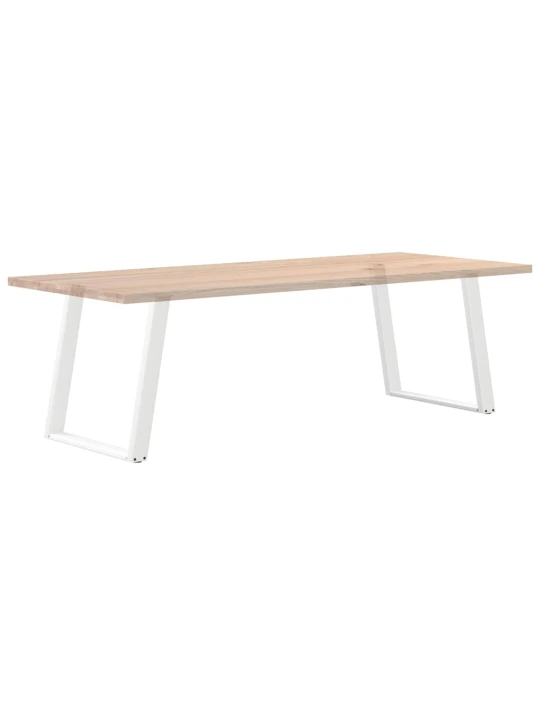 Nohy k jídelnímu stolu ve tvaru u, 2 ks, bílé, 80 x (72-73) cm, ocel