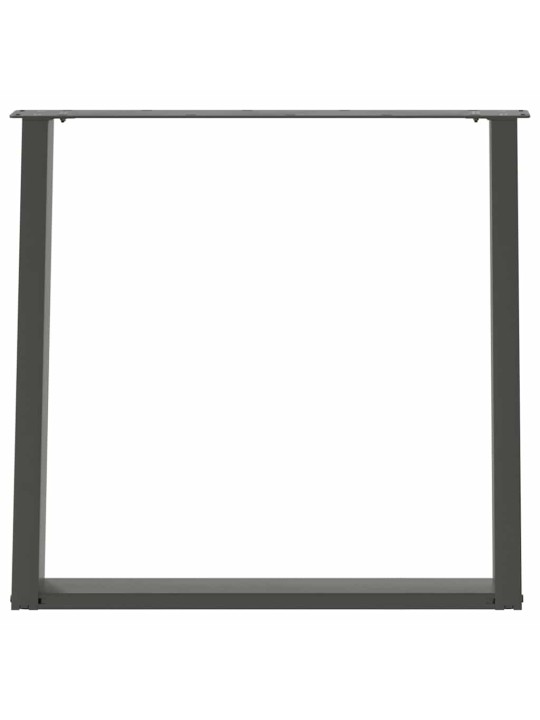 Nohy k jídelnímu stolu ve tvaru u, 2 ks, antracitové, 80 x (72-73) cm, ocel