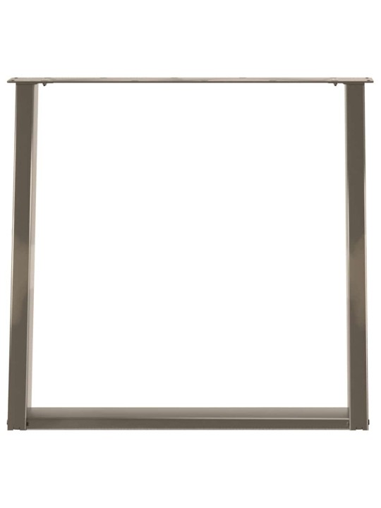 Nohy k jídelnímu stolu ve tvaru u, 2 ks, přírodní ocel, 80 x (72-73) cm, ocel