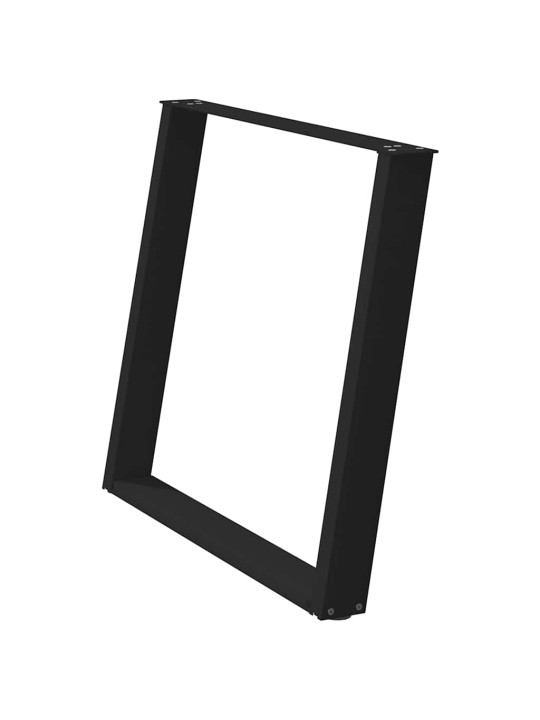 Nohy k jídelnímu stolu ve tvaru u, 2 ks, černé, 90 x (72-73) cm, ocel
