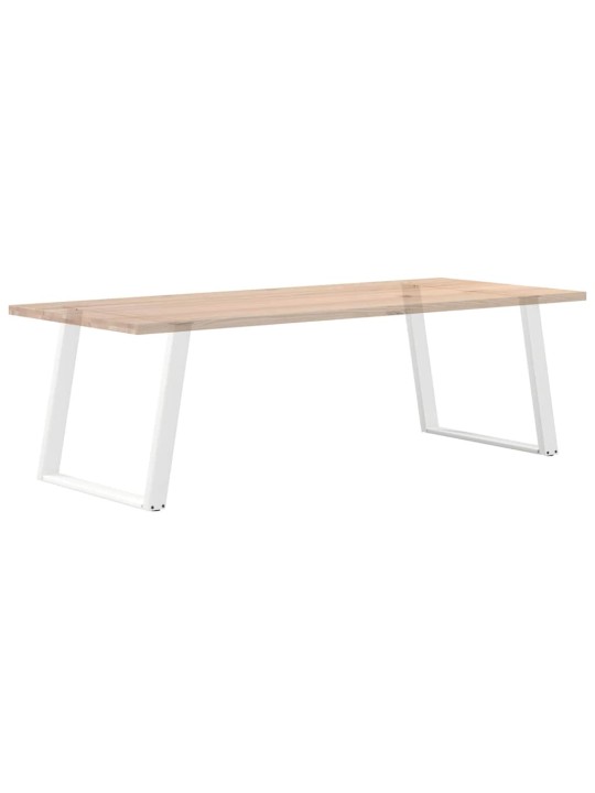 Nohy k jídelnímu stolu ve tvaru u, 2 ks, bílé, 90 x (72-73) cm, ocel