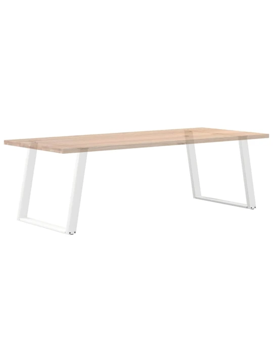 Nohy k jídelnímu stolu ve tvaru u, 2 ks, bílé, 90 x (72-73) cm, ocel
