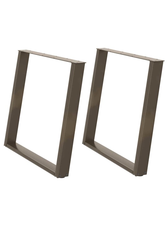 Nohy k jídelnímu stolu ve tvaru u, 2 ks, přírodní ocel, 90 x (72-73) cm, ocel