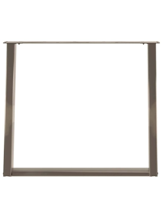 Nohy k jídelnímu stolu ve tvaru u, 2 ks, přírodní ocel, 90 x (72-73) cm, ocel