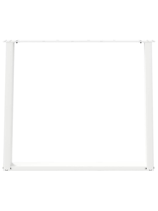 Nohy k jídelnímu stolu ve tvaru u, 2 ks, bílé, 100 x (72-73) cm, ocel