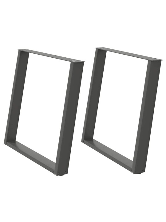 Nohy k jídelnímu stolu ve tvaru u 2 ks antracitové 100 x (72-73) cm ocelové