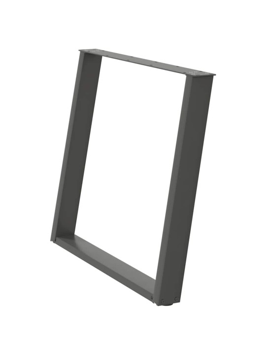 Nohy k jídelnímu stolu ve tvaru u 2 ks antracitové 100 x (72-73) cm ocelové