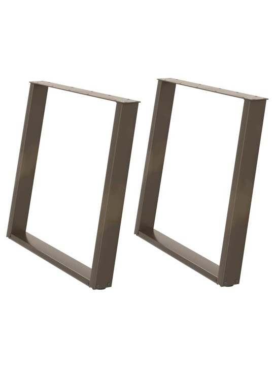 Nohy k jídelnímu stolu ve tvaru u, 2 ks, přírodní ocel, 100 x (72-73) cm, ocel