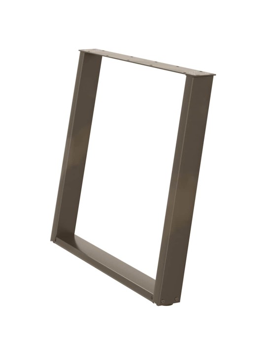 Nohy k jídelnímu stolu ve tvaru u, 2 ks, přírodní ocel, 100 x (72-73) cm, ocel