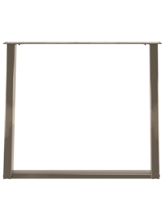 Nohy k jídelnímu stolu ve tvaru u, 2 ks, přírodní ocel, 100 x (72-73) cm, ocel