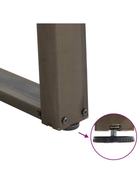 Nohy k jídelnímu stolu ve tvaru u, 2 ks, přírodní ocel, 100 x (72-73) cm, ocel