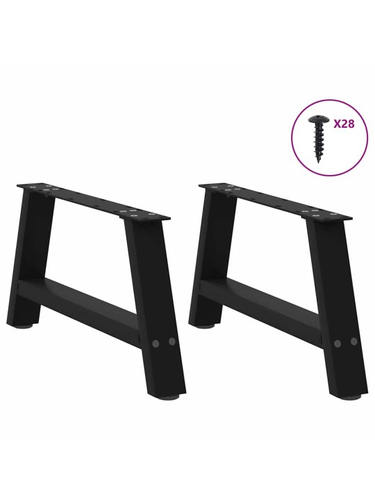 Nohy konferenčního stolku ve tvaru a, 2 ks, černé, 70 x (30-31) cm, ocel