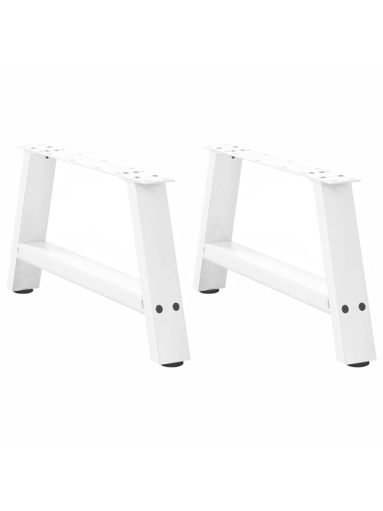 Nohy konferenčního stolku ve tvaru a, 2 ks, bílé, 70 x (30-31) cm, ocel
