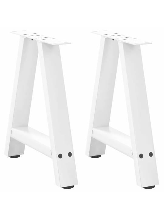 Nohy konferenčního stolku ve tvaru a, 2 ks, bílé, 38 x (42-43) cm, ocel