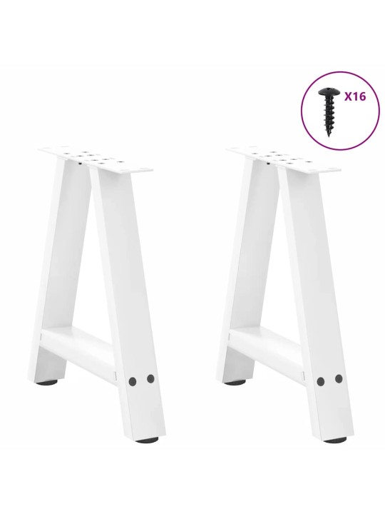 Nohy konferenčního stolku ve tvaru a, 2 ks, bílé, 38 x (42-43) cm, ocel