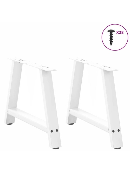 Nohy konferenčního stolku ve tvaru a, 2 ks, bílé, 60 x (42-43) cm, ocel