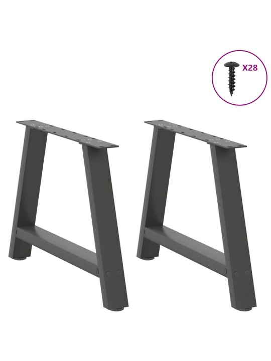 Nohy konferenčního stolku ve tvaru a, 2 ks, antracitové, 60 x (42-43) cm, ocel
