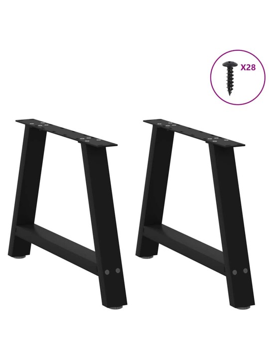 Nohy konferenčního stolku ve tvaru A, 2 ks, černé, 70 x (42-43) cm, ocel