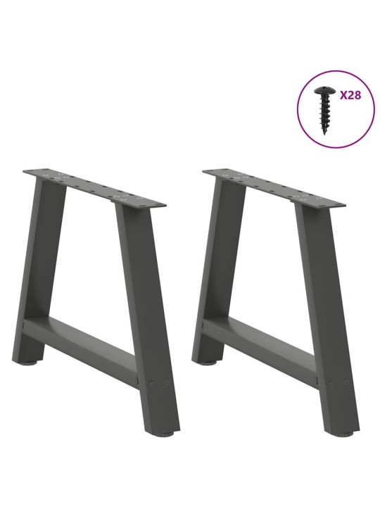 Nohy konferenčního stolku ve tvaru a, 2 ks, antracitové, 70 x (42-43) cm, ocel