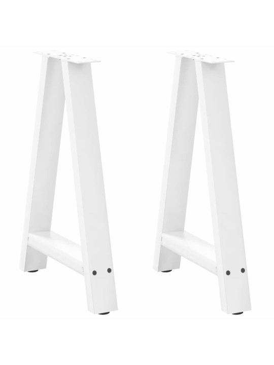 Nohy k jídelnímu stolu ve tvaru a, 2 ks, bílé, 50 x (72-73) cm, ocel