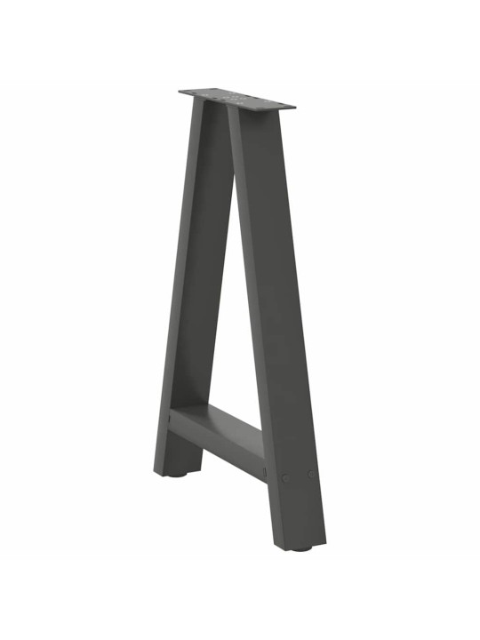 Nohy k jídelnímu stolu ve tvaru a, 2 ks, antracitové, 50 x (72-73) cm, ocel
