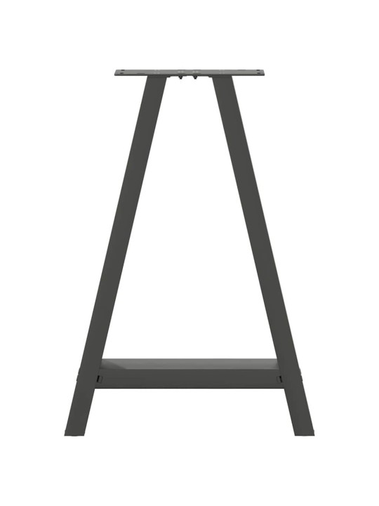 Nohy k jídelnímu stolu ve tvaru a, 2 ks, antracitové, 50 x (72-73) cm, ocel