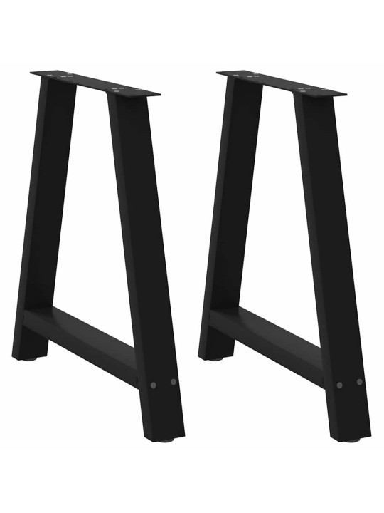 Nohy k jídelnímu stolu ve tvaru A, 2 ks, černé, 70 x (72-73) cm, ocel