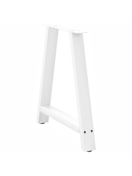 Nohy k jídelnímu stolu ve tvaru a, 2 ks, bílé, 70 x (72-73) cm, ocel