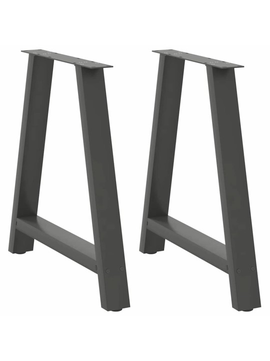 Nohy k jídelnímu stolu ve tvaru A, 2 ks, antracitové, 70 x (72-73) cm, ocel