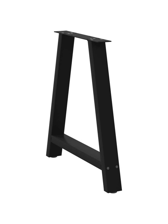 Nohy k jídelnímu stolu ve tvaru A, 2 ks, černé, 80 x (72-73) cm, ocel