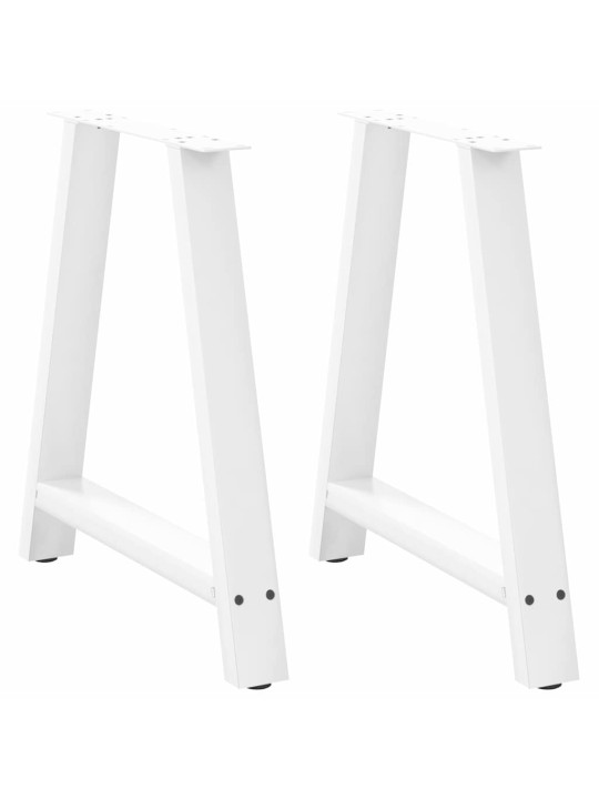 Nohy k jídelnímu stolu ve tvaru a, 2 ks, bílé, 80 x (72-73) cm, ocel