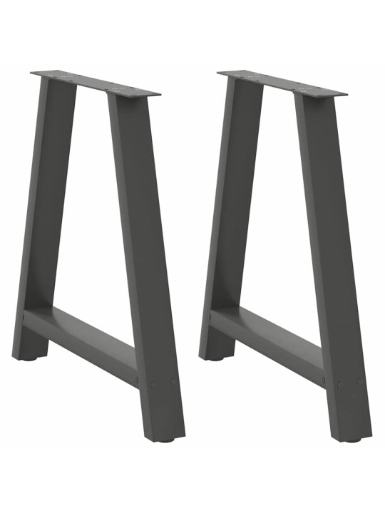 Nohy k jídelnímu stolu ve tvaru A, 2 ks, antracitové, 80 x (72-73) cm, ocel