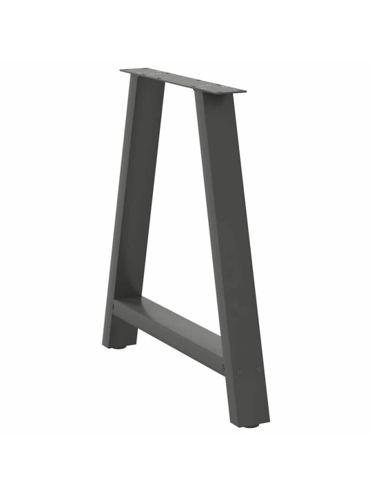 Nohy k jídelnímu stolu ve tvaru A, 2 ks, antracitové, 80 x (72-73) cm, ocel